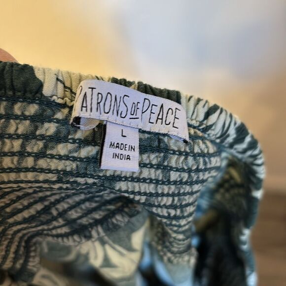 Patrons of Peace Botannical Print Pull On Pants Large - Picture 2 of 6